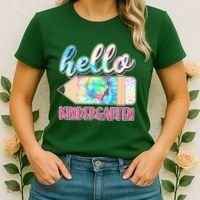 Cute Tie Dye Pencil Hello Kindergarten Women's T-Shirt thumb 2