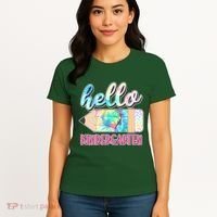Cute Tie Dye Pencil Hello Kindergarten Women's T-Shirt thumb 4