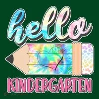 Cute Tie Dye Pencil Hello Kindergarten Women's T-Shirt thumb 6