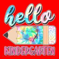 Cute Tie Dye Pencil Hello Kindergarten Santa Hat thumb 1