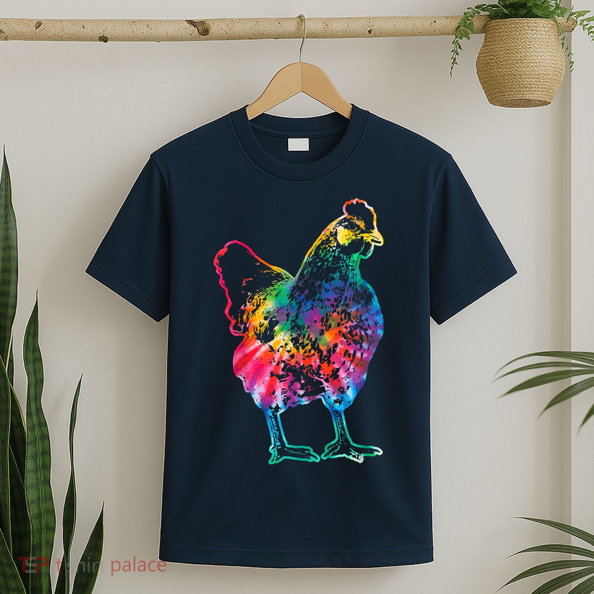 Chicken Tie Dye Hippie Poultry Farmer Farm Vintage Gift T-Shirt