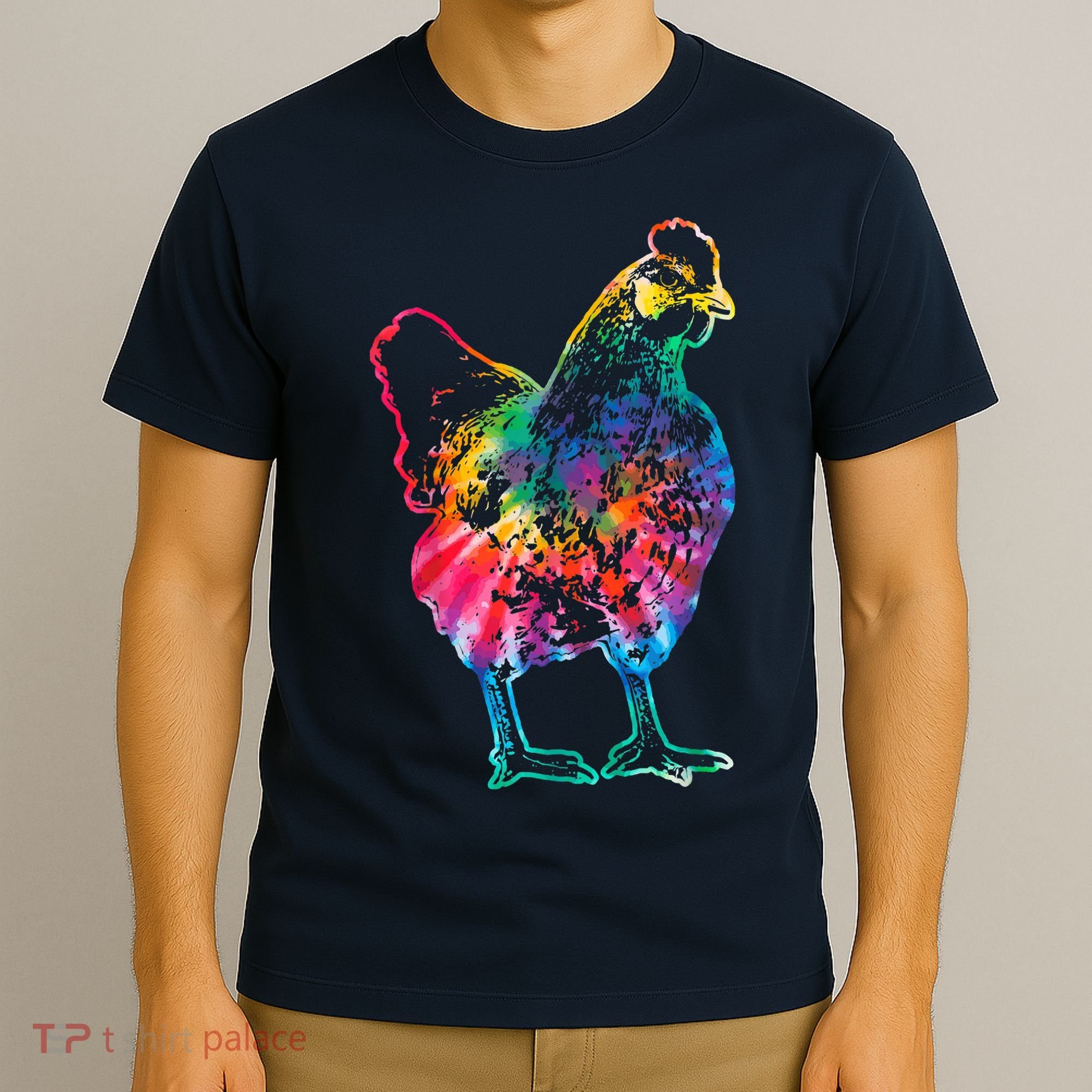 Chicken Tie Dye Hippie Poultry Farmer Farm Vintage Gift T-Shirt