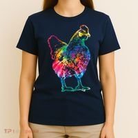 Chicken Tie Dye Hippie Poultry Farmer Farm Vintage Gift T-Shirt thumb 4