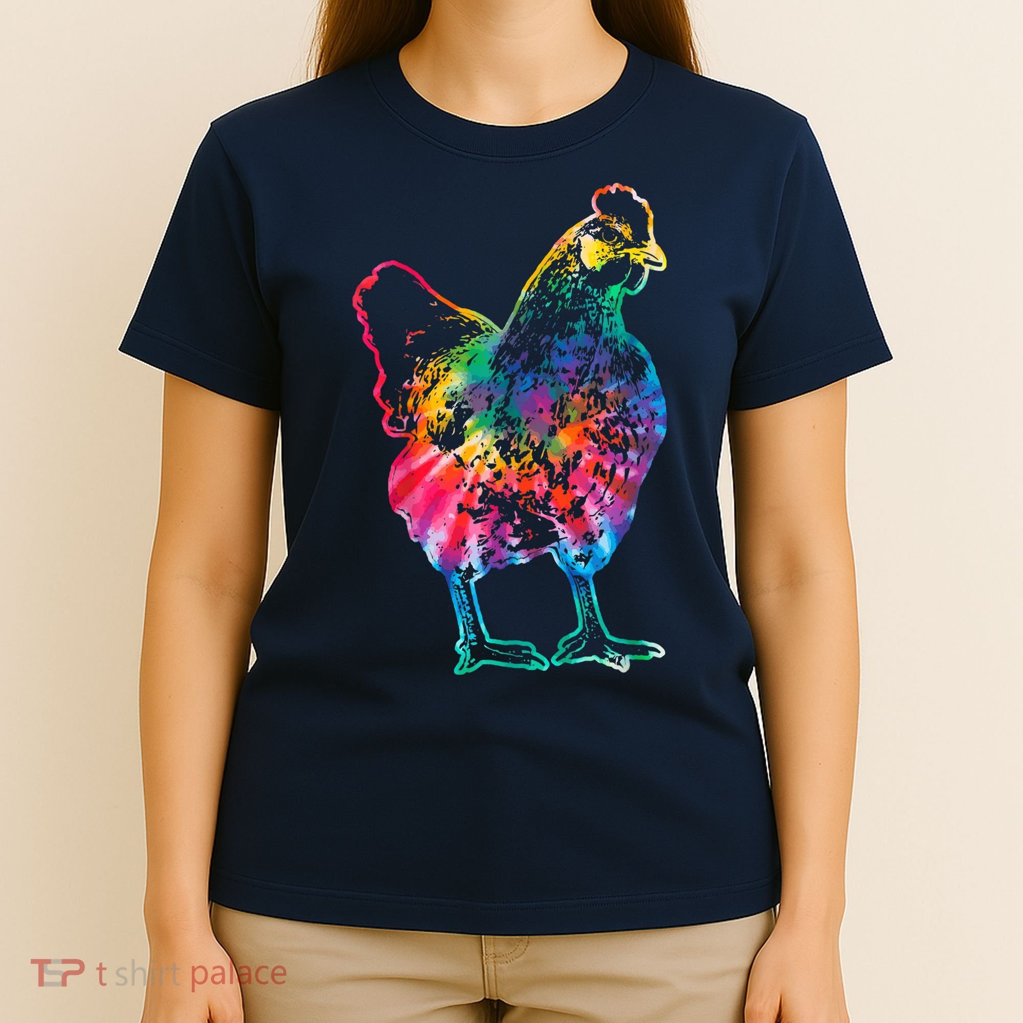 Chicken Tie Dye Hippie Poultry Farmer Farm Vintage Gift T-Shirt