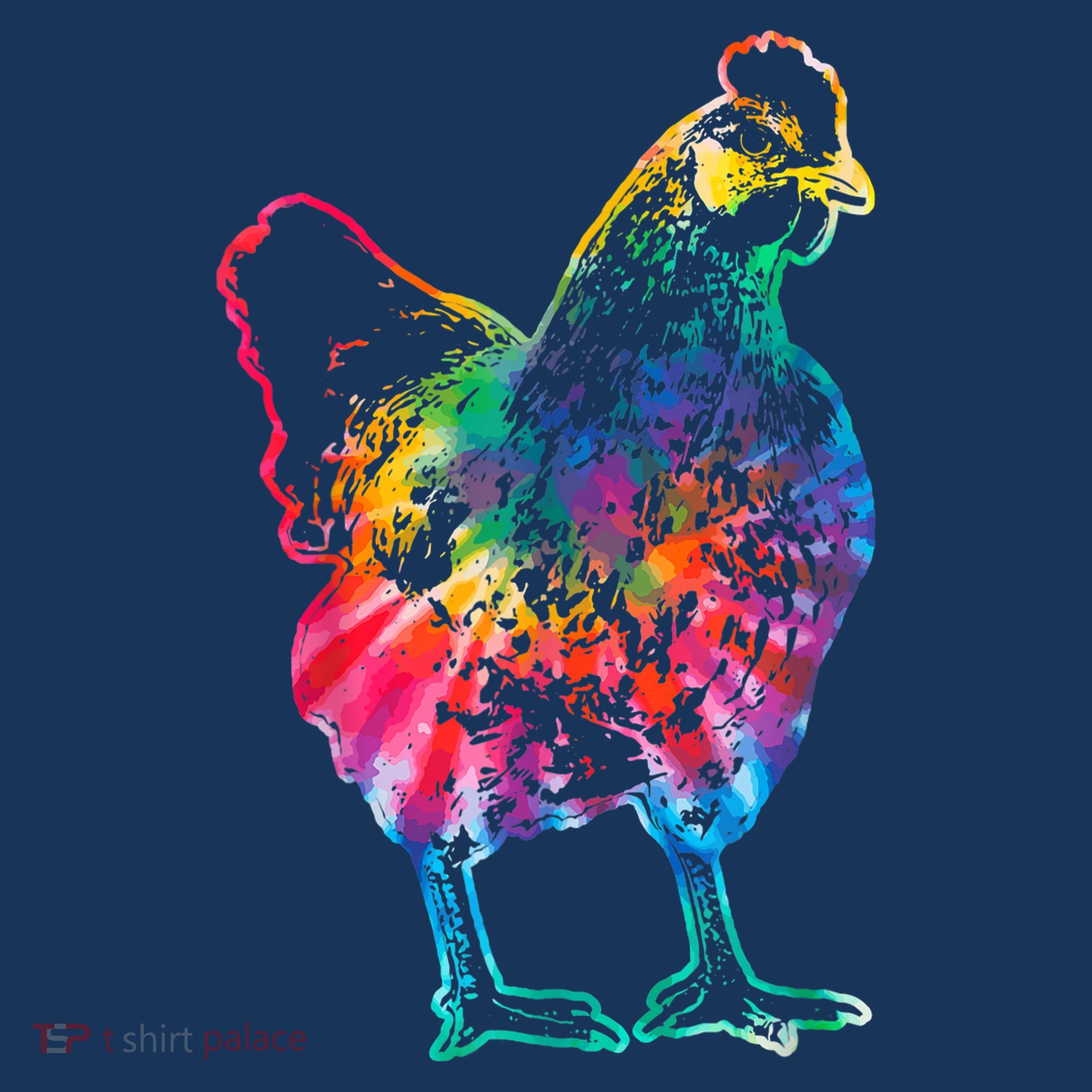 Chicken Tie Dye Hippie Poultry Farmer Farm Vintage Gift T-Shirt