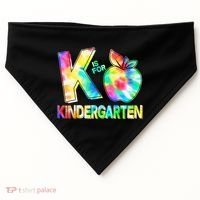 Cute Tie Dye K Is For Kindergarten USA-Made Doggie Bandana thumb 0