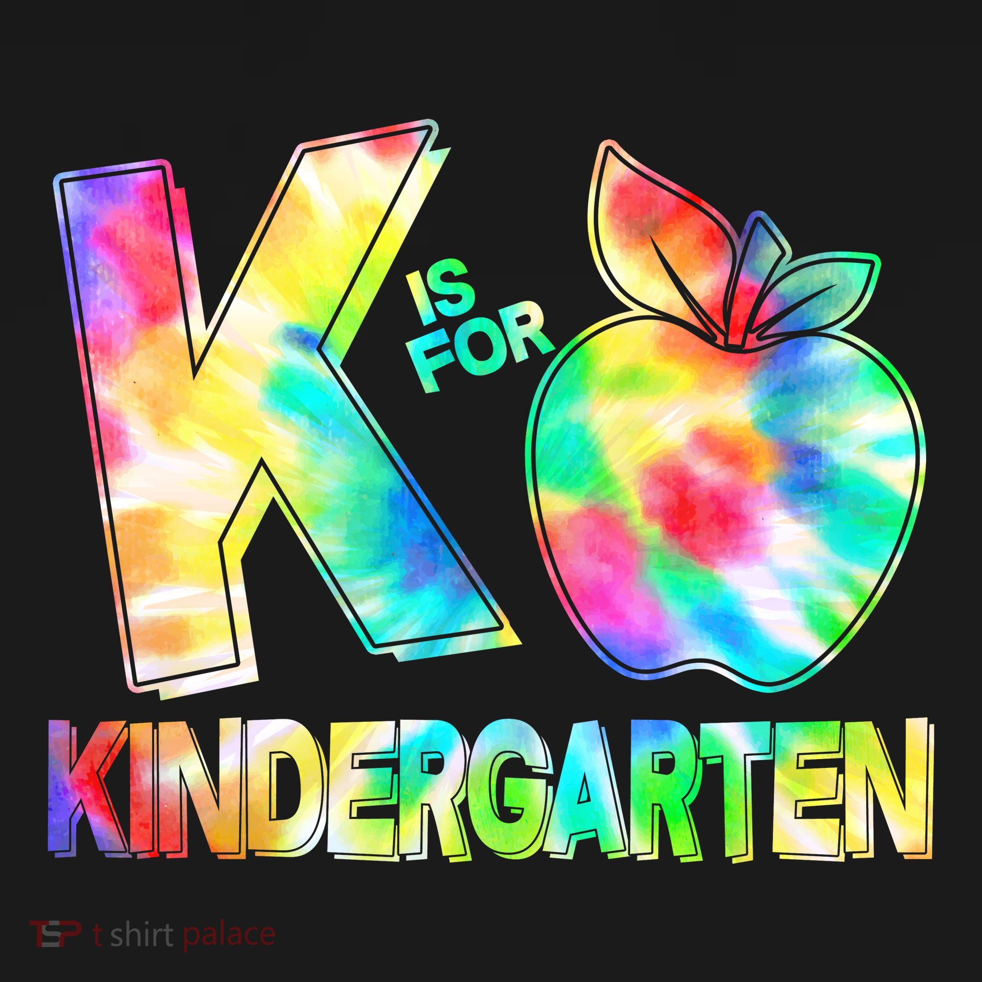 Cute Tie Dye K Is For Kindergarten Hoodie