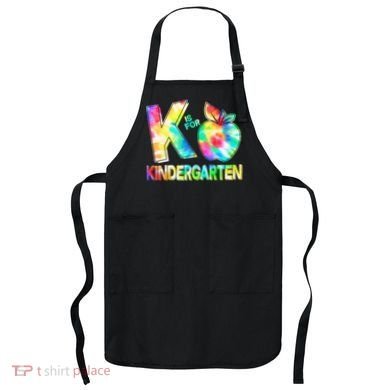 Cute Tie Dye K Is For Kindergarten Apron