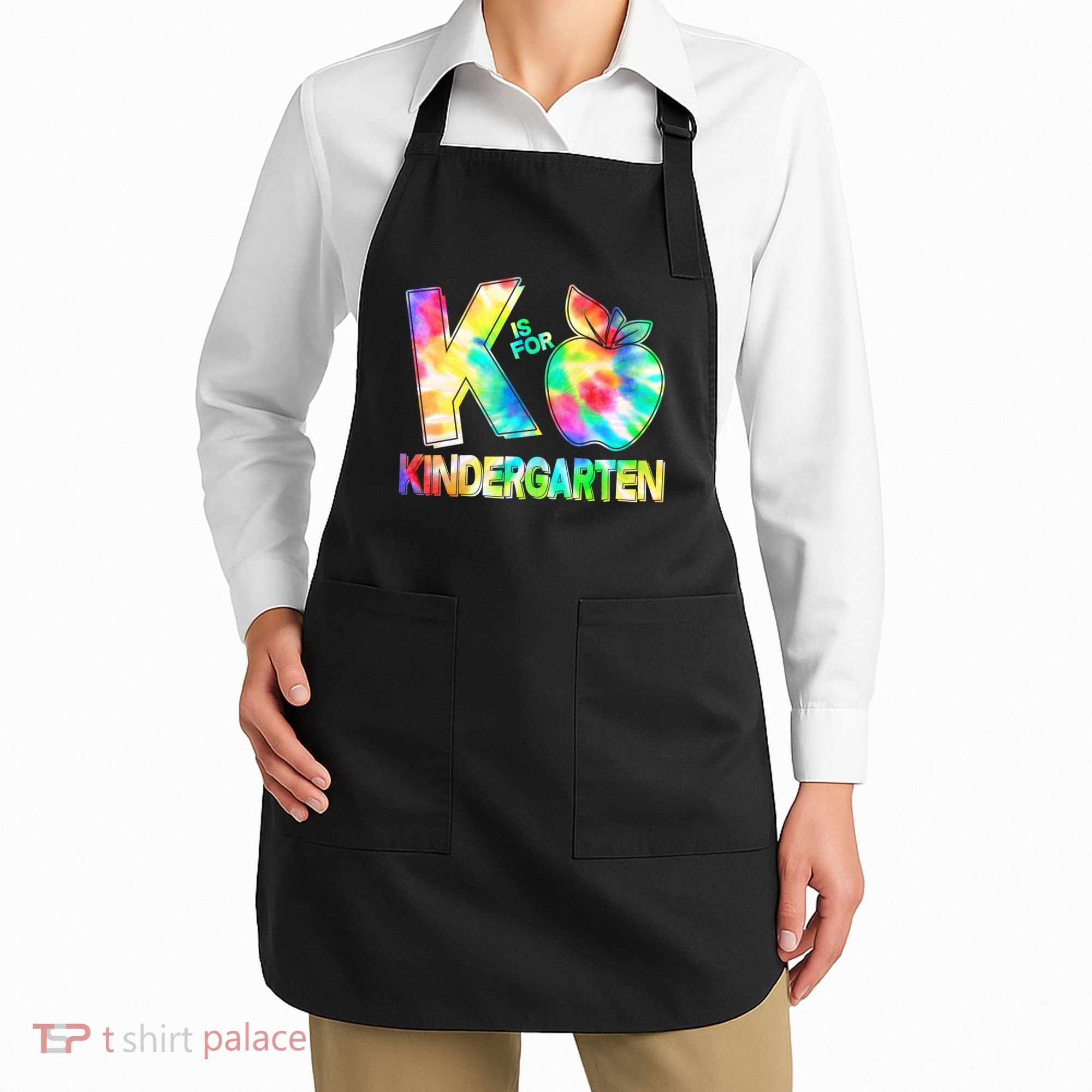 Cute Tie Dye K Is For Kindergarten Apron