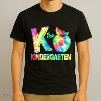 Cute Tie Dye K Is For Kindergarten T-Shirt thumb 3