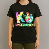 Cute Tie Dye K Is For Kindergarten T-Shirt thumb 4