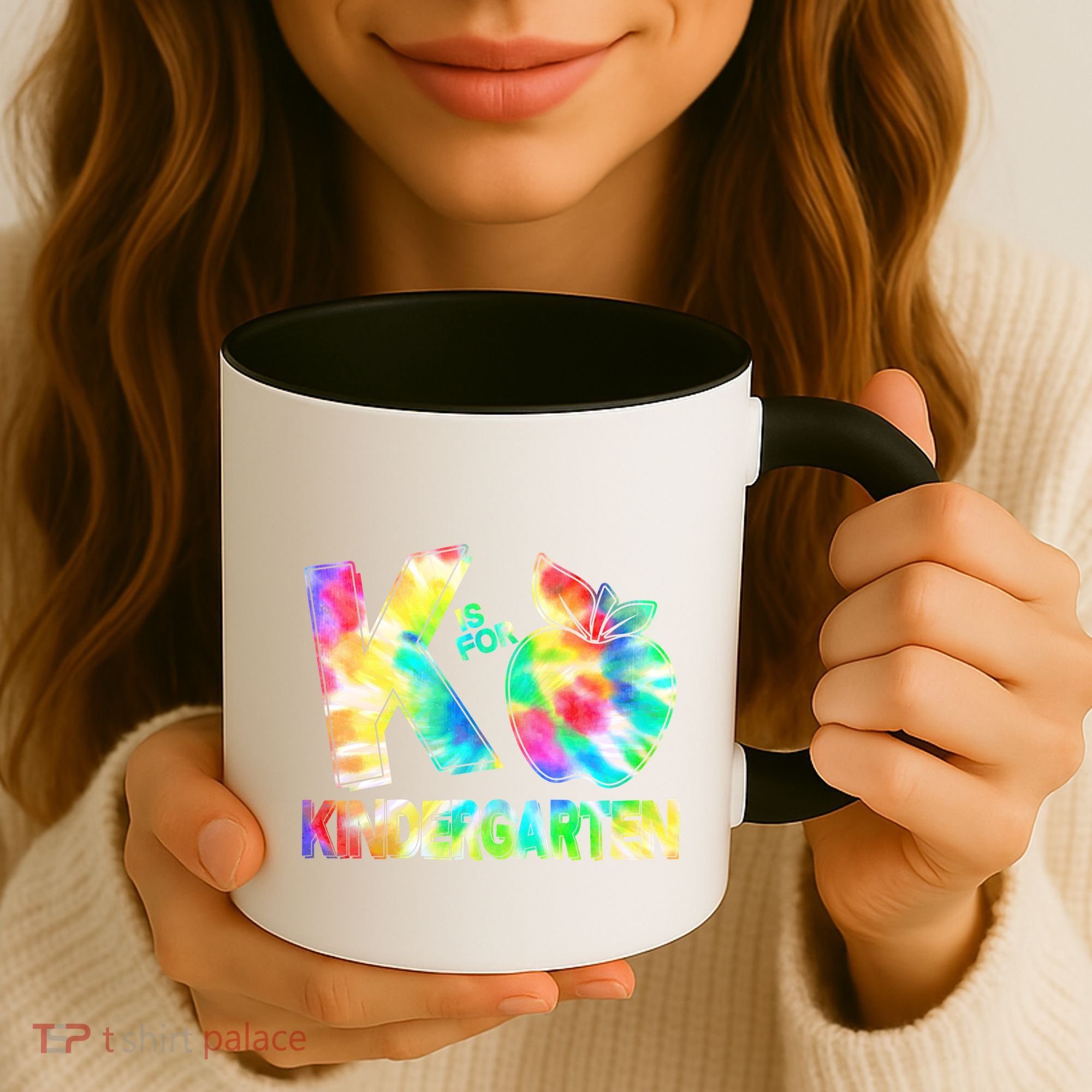 Cute Tie Dye K Is For Kindergarten Coffee Mug