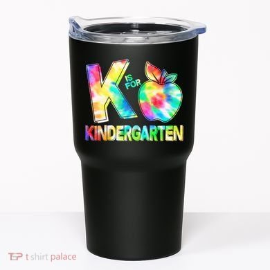 Cute Tie Dye K Is For Kindergarten Tumbler
