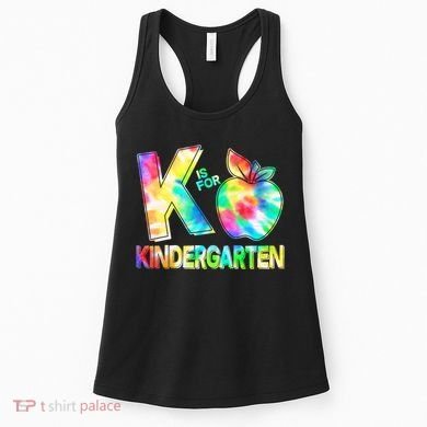 Cute Tie Dye K Is For Kindergarten Women's Tank Top