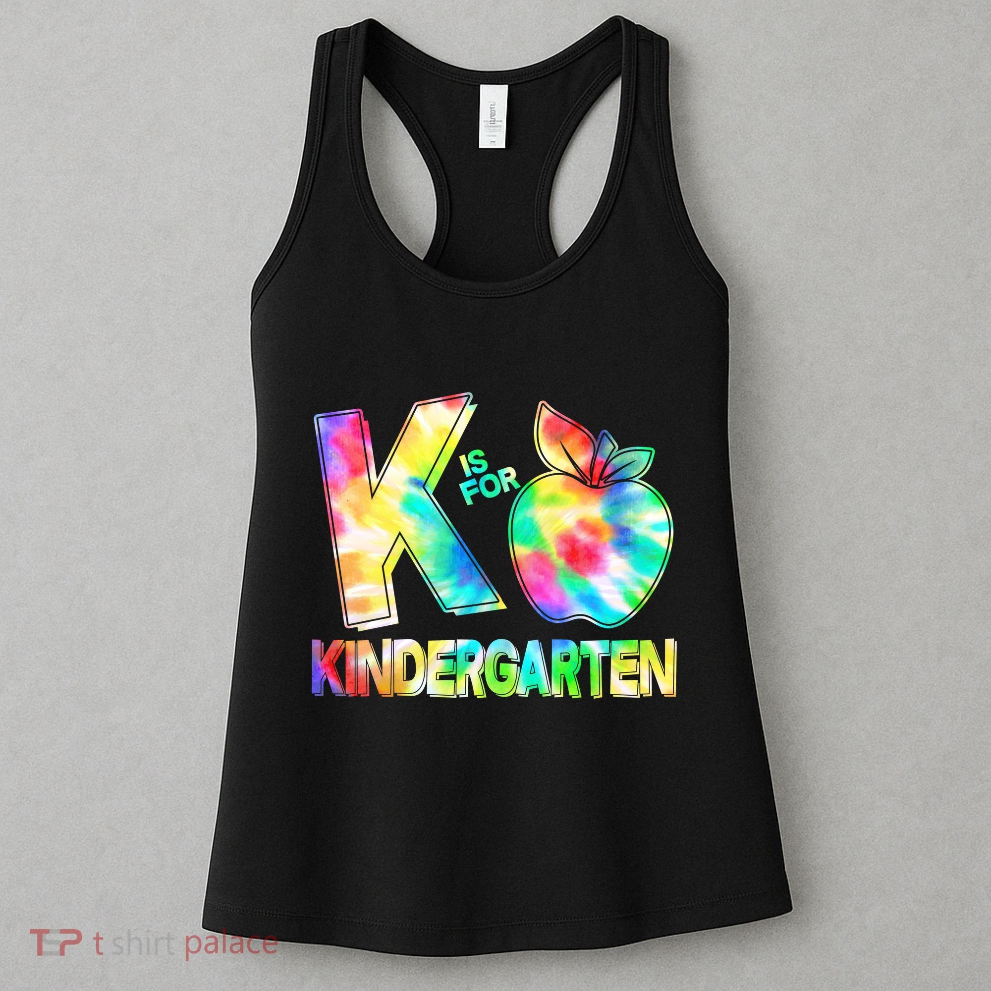 Cute Tie Dye K Is For Kindergarten Women's Tank Top