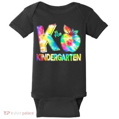 Cute Tie Dye K Is For Kindergarten Baby Bodysuit