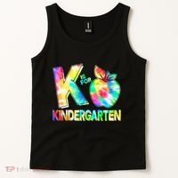 Cute Tie Dye K Is For Kindergarten Tank Top thumb 2