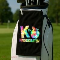 Cute Tie Dye K Is For Kindergarten Golf Towel thumb 2
