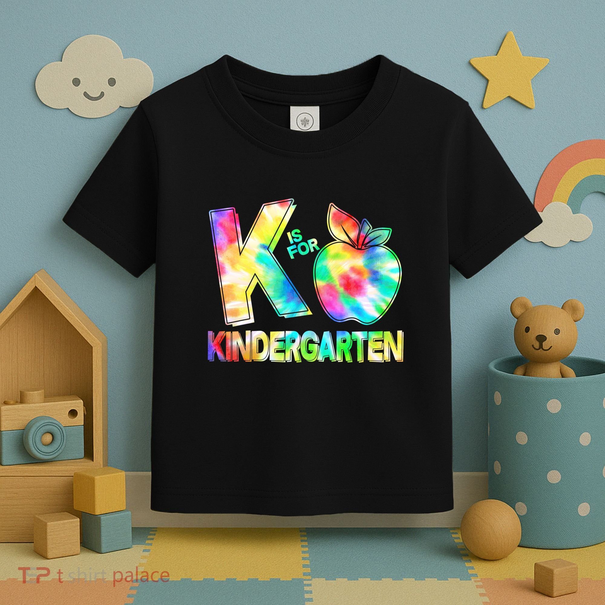 Cute Tie Dye K Is For Kindergarten Toddler T-Shirt