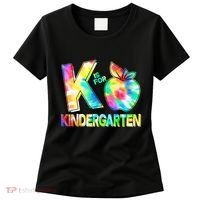 Cute Tie Dye K Is For Kindergarten Women's T-Shirt thumb 0
