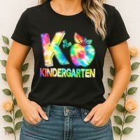Cute Tie Dye K Is For Kindergarten Women's T-Shirt thumb 2