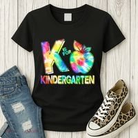 Cute Tie Dye K Is For Kindergarten Women's T-Shirt thumb 3