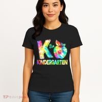 Cute Tie Dye K Is For Kindergarten Women's T-Shirt thumb 4
