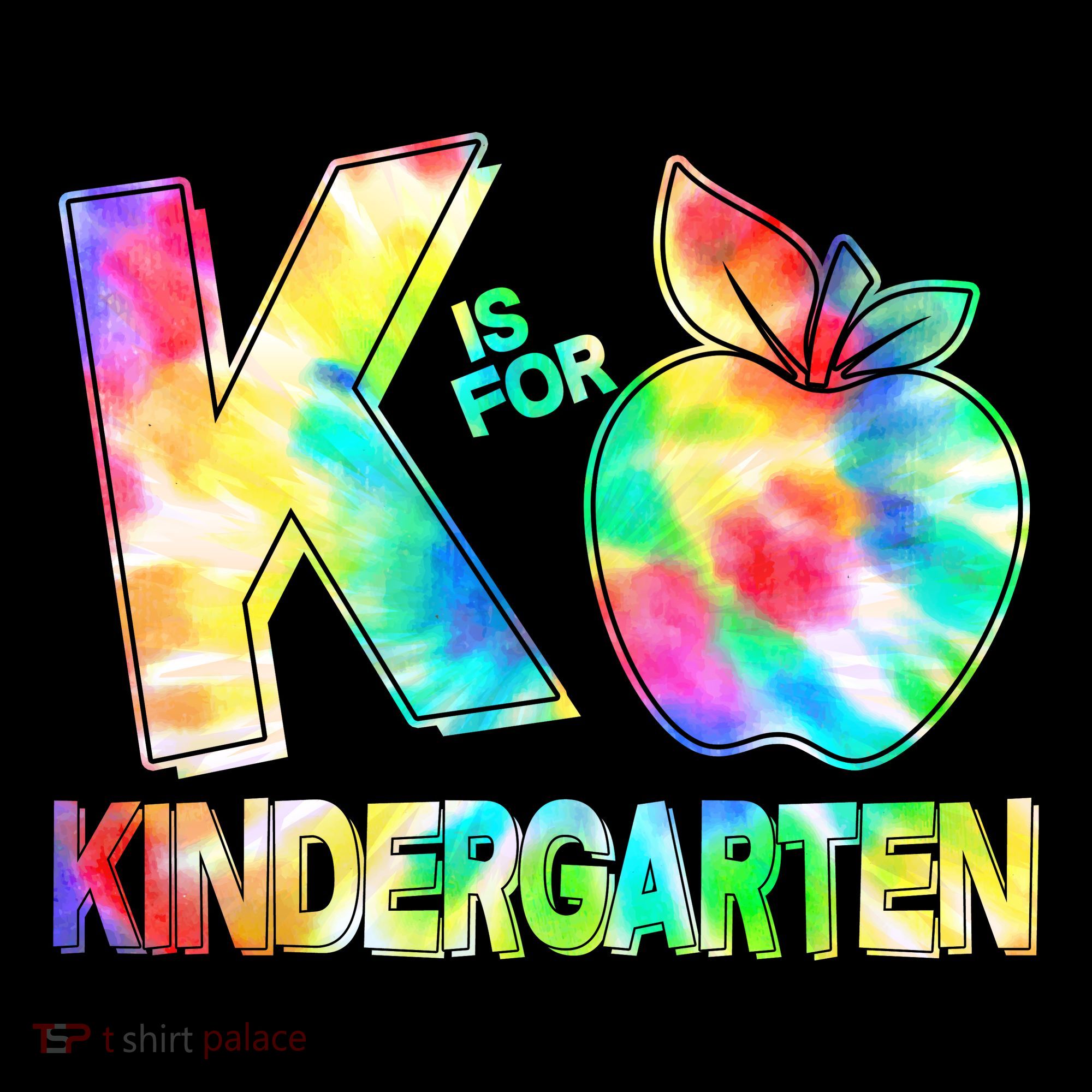 Cute Tie Dye K Is For Kindergarten Women's T-Shirt