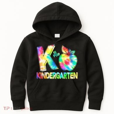 Cute Tie Dye K Is For Kindergarten Kids Hoodie