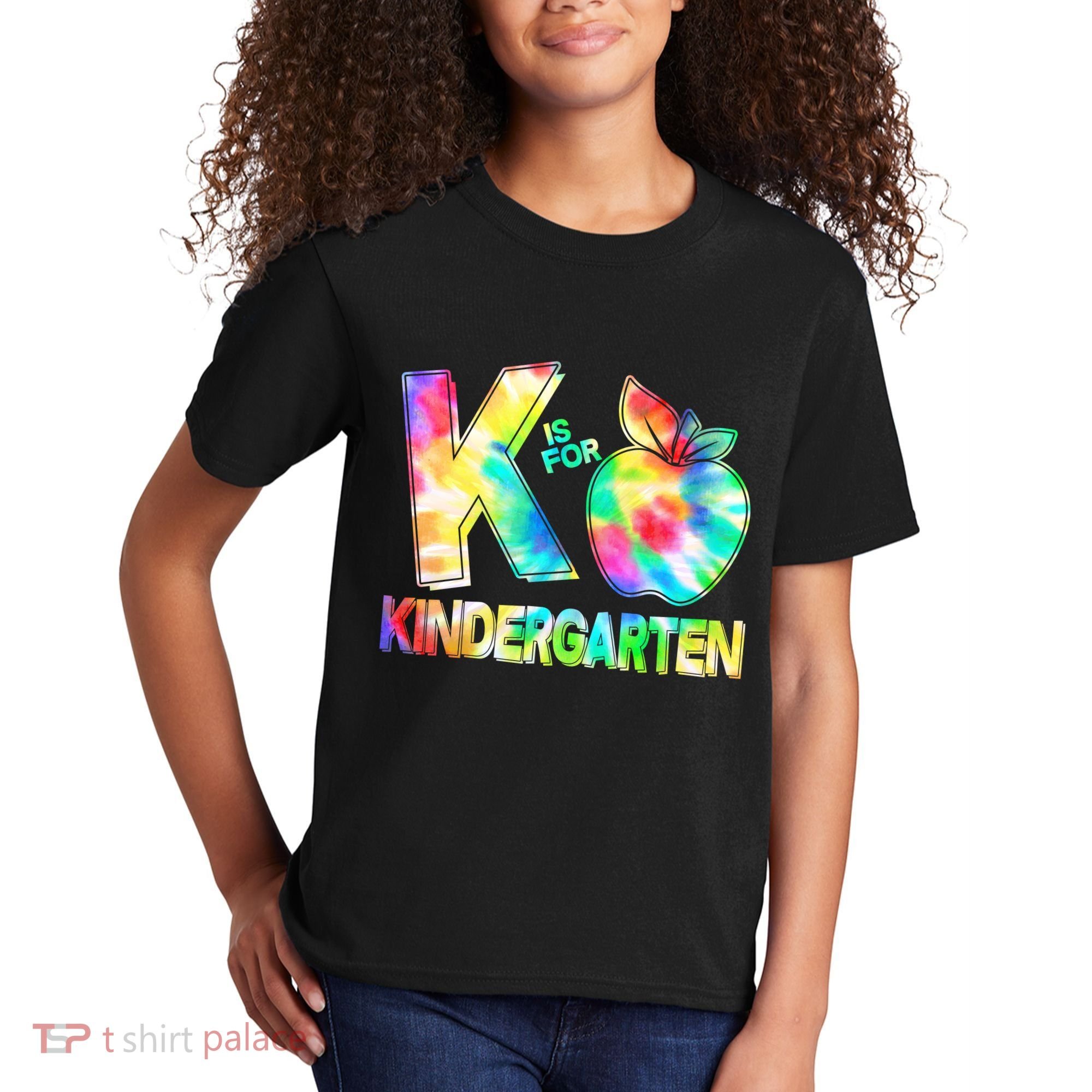 Cute Tie Dye K Is For Kindergarten Kids T-Shirt