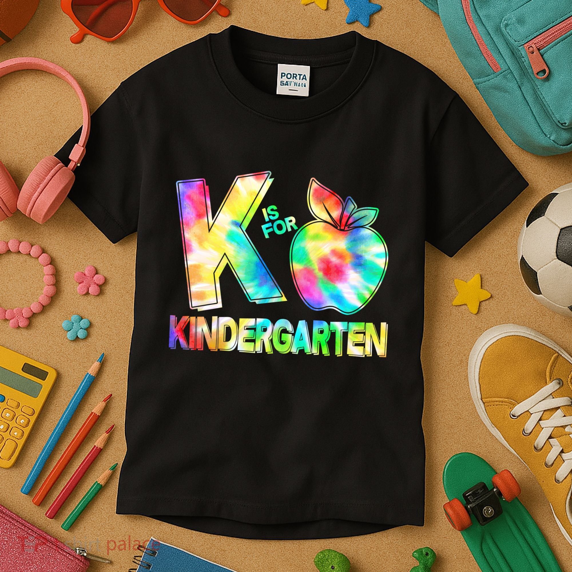 Cute Tie Dye K Is For Kindergarten Kids T-Shirt