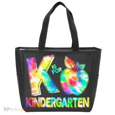 Cute Tie Dye K Is For Kindergarten Tote Bag