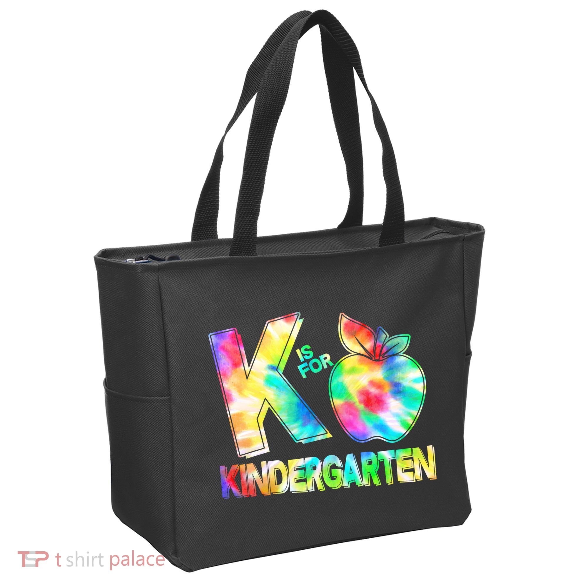 Cute Tie Dye K Is For Kindergarten Tote Bag