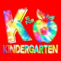 Cute Tie Dye K Is For Kindergarten Santa Hat thumb 1