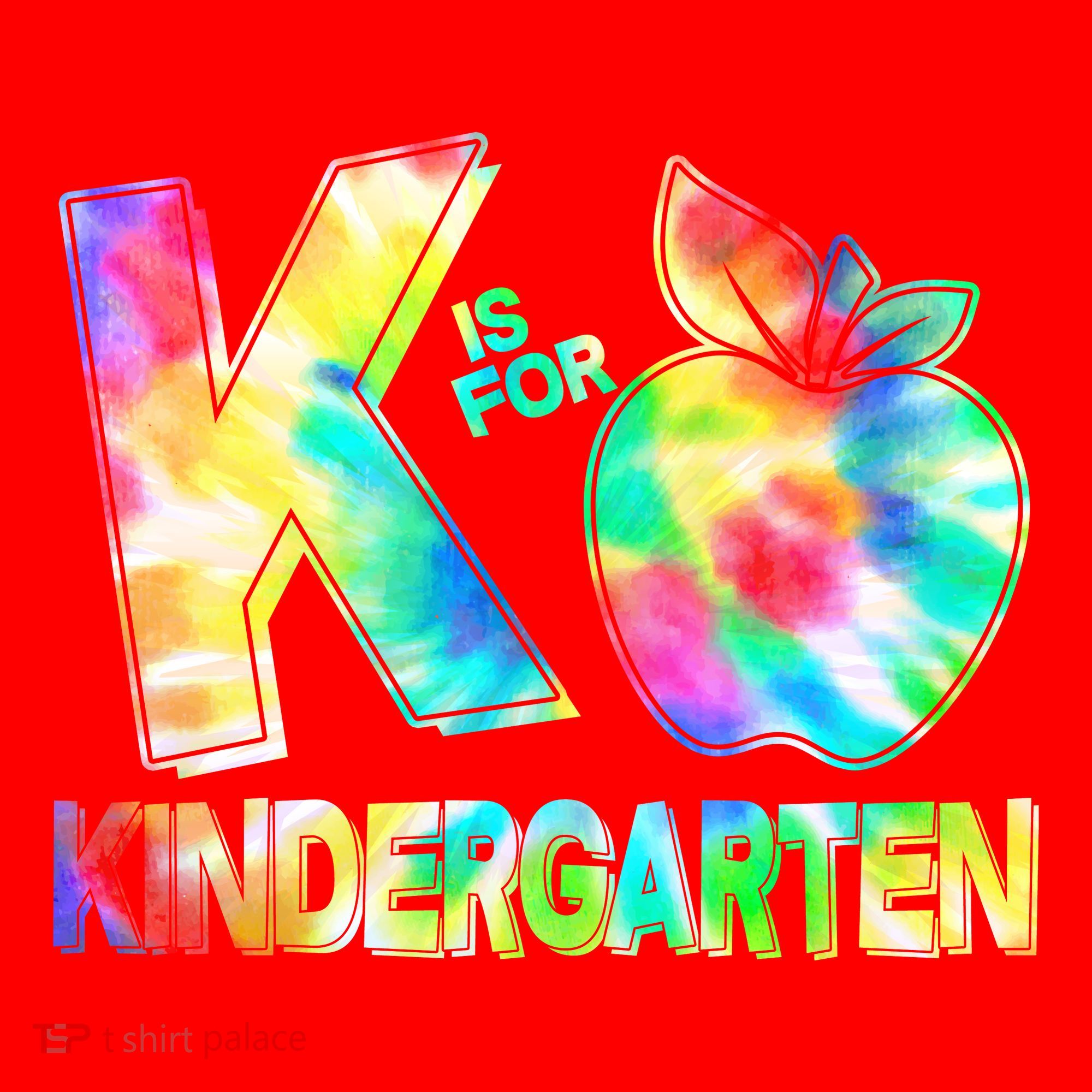 Cute Tie Dye K Is For Kindergarten Santa Hat