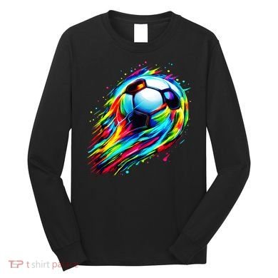 Colorful Tie Dye Soccer Ball Long Sleeve Shirt