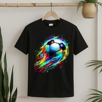 Colorful Tie Dye Soccer Ball T-Shirt thumb 2