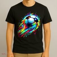 Colorful Tie Dye Soccer Ball T-Shirt thumb 3