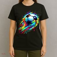 Colorful Tie Dye Soccer Ball T-Shirt thumb 4