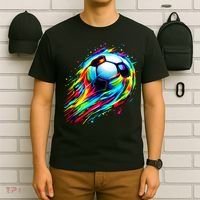 Colorful Tie Dye Soccer Ball T-Shirt thumb 6