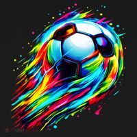 Colorful Tie Dye Soccer Ball T-Shirt thumb 7