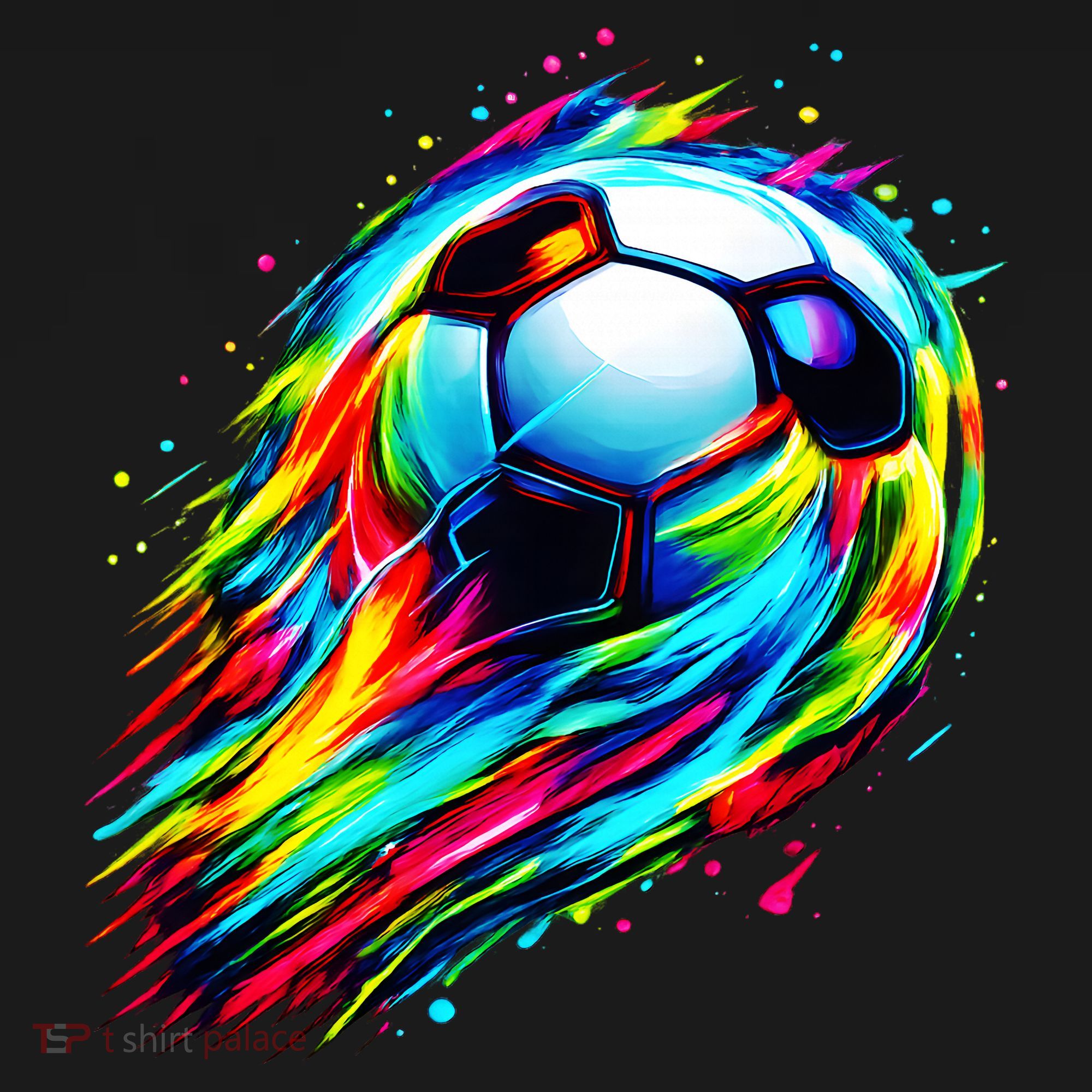Colorful Tie Dye Soccer Ball T-Shirt