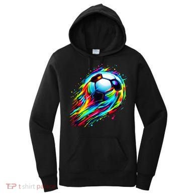 Colorful Tie Dye Soccer Ball Women's Hoodie