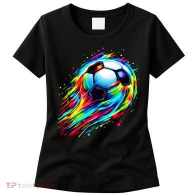 Colorful Tie Dye Soccer Ball Women's T-Shirt