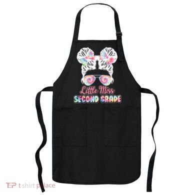 Cute Tie Dye Little Miss Second Grade Apron