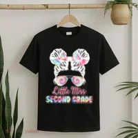 Cute Tie Dye Little Miss Second Grade T-Shirt thumb 2