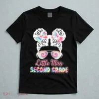 Cute Tie Dye Little Miss Second Grade T-Shirt thumb 5