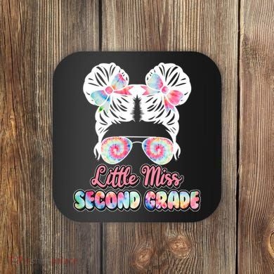 Cute Tie Dye Little Miss Second Grade Coaster