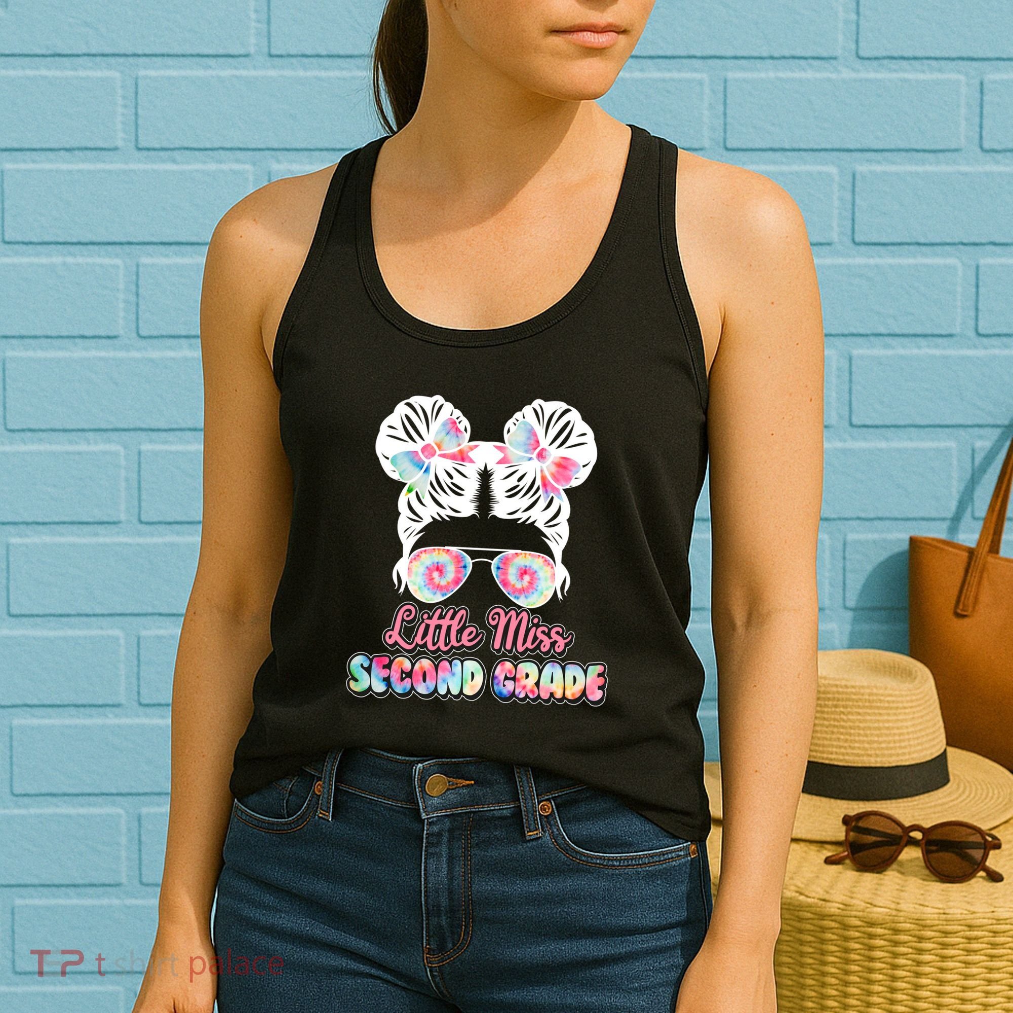 Cute Tie Dye Little Miss Second Grade Women's Tank Top