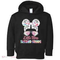 Cute Tie Dye Little Miss Second Grade Toddler Hoodie thumb 0